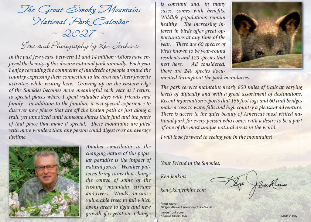 2027 Great Smoky Mountains National Park Calendar