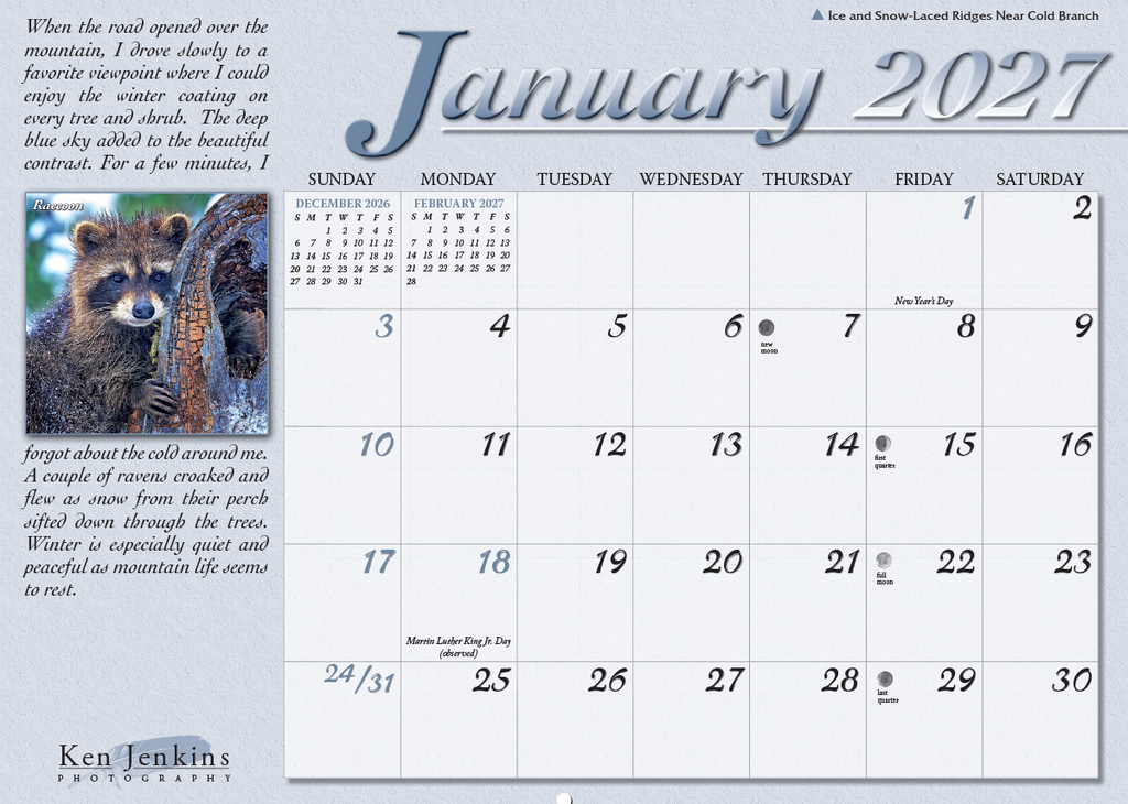 2027 Great Smoky Mountains National Park Calendar
