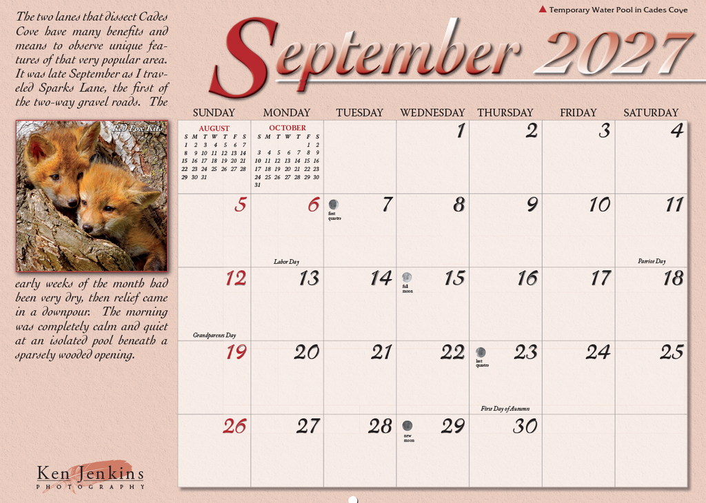 2027 Great Smoky Mountains National Park Calendar