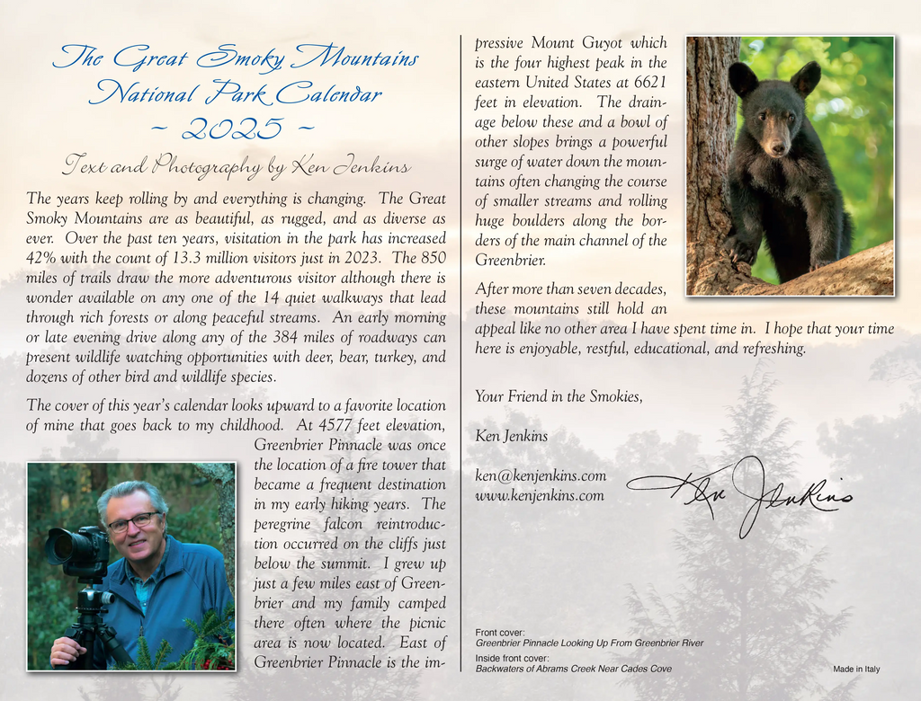 2025 Great Smoky Mountains National Park Calendar