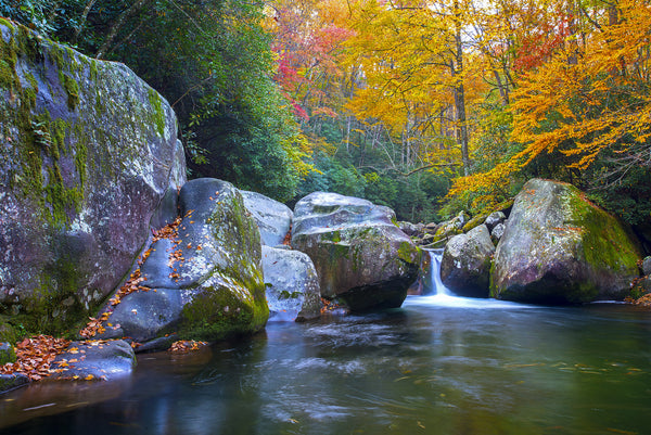 Early Colors At Midnight Hole- Great Smoky Mtns