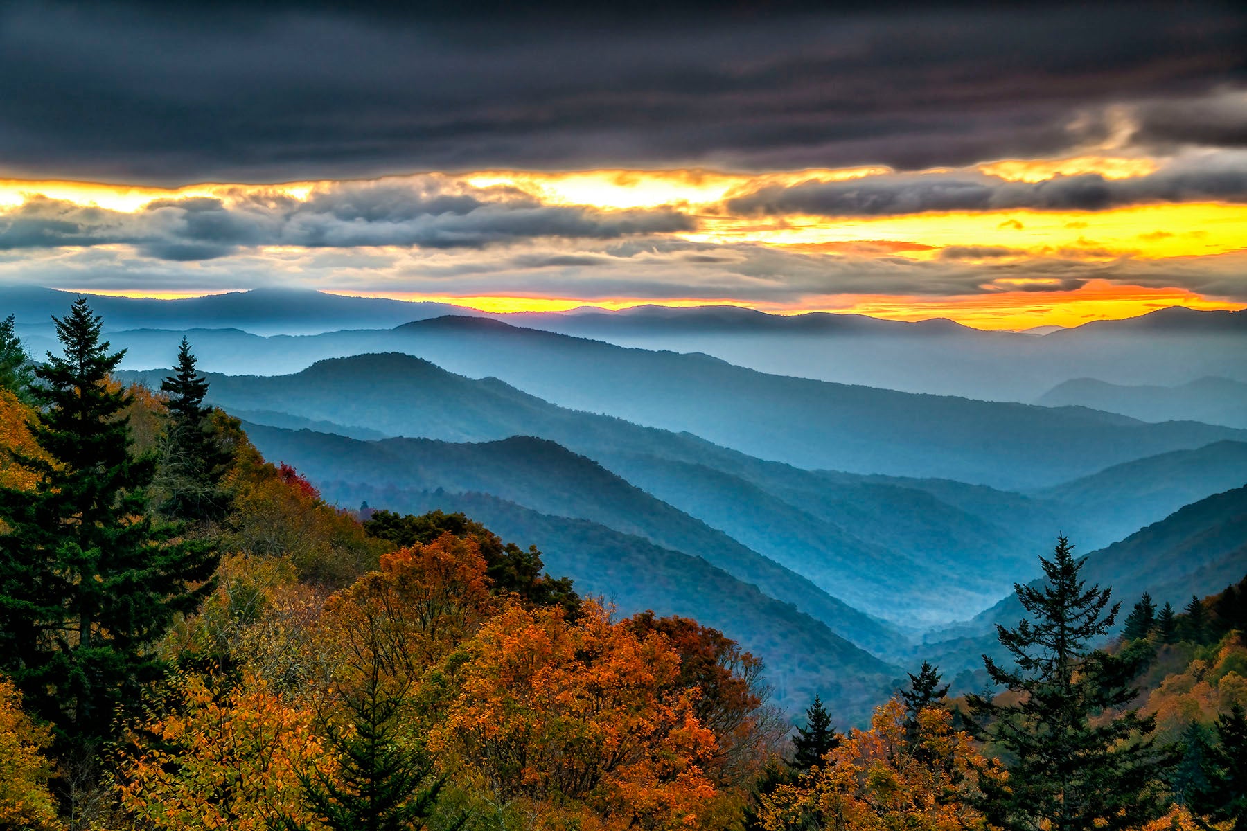 First Light In Mid-October- Great Smoky Mtns - Ken Jenkins Photography